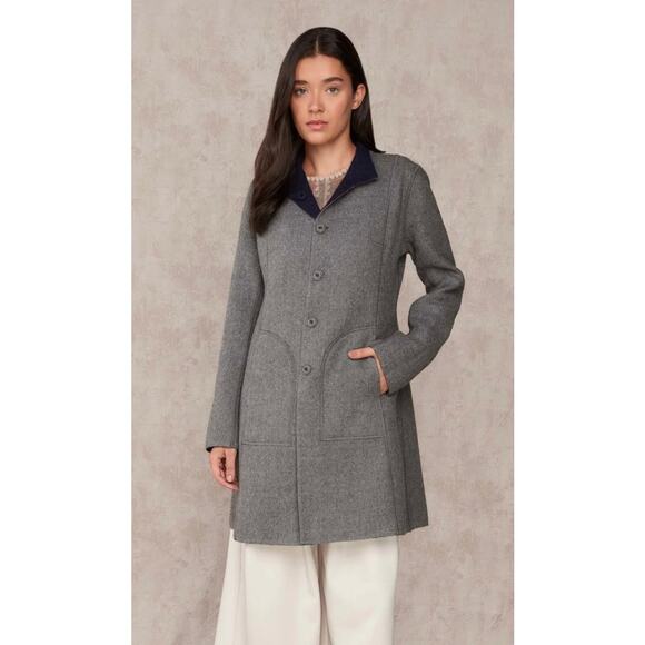 Sol Alpaca Reversible Baby Alpaca Soft Coat women’s L gray - Picture 7 of 8